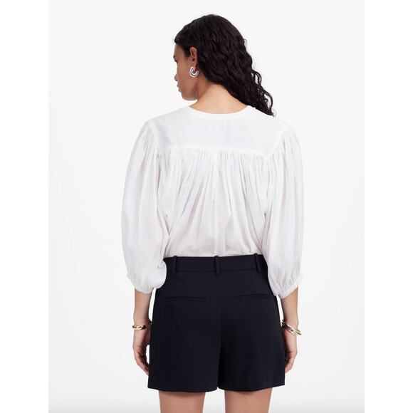 Madewell Easy Pleated Trouser Shorts Crepe Jet Black Relaxed Classic US 4 NWT - Picture 4 of 13